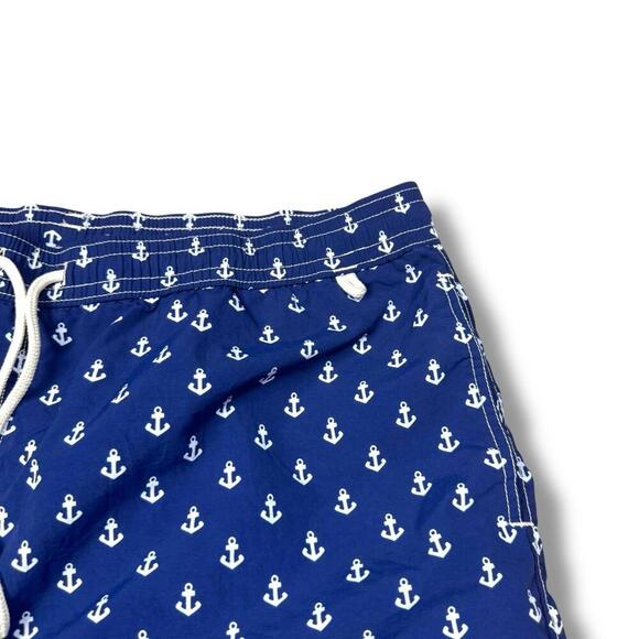 Polo Ralph Lauren Anchor Print Swim Trunks Sz 3XB Big Navy Blue Nautical Shorts - Picture 5 of 11